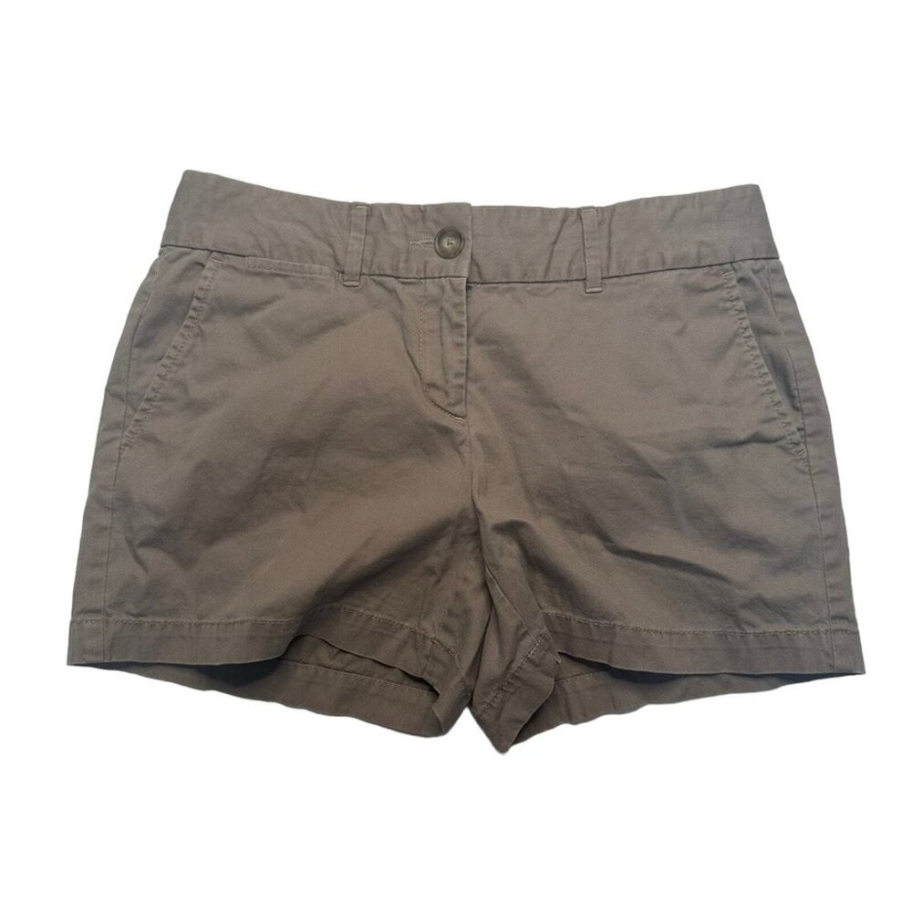 Ann Taylor LOFT flat front beige khaki shorts size 2